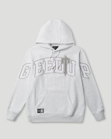 Geedup Team Logo x Trapstar Irongate T Hoodie 'White Marle Grey'